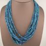 Antique Venetian Light Dark Blue 5-6mm Beads Strands Necklace Image 3
