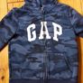 Age 6-7 GAP Navy Camo Hoodie Image 2