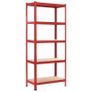 Storage Shelves 2 pcs Red 80x40x180 cm Steel and MDF Image 2