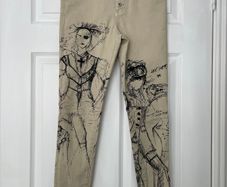John Richmond Sketch Print Designer Jeans - RRP E265 - Size 26