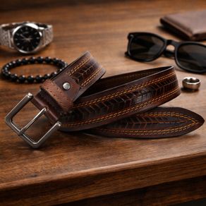Premium Genuine Leather Belt Stylish Vintage Designer Belt Durable Formal & Casual Waist Belt