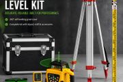 600m Rotary Green Laser Level Kit with Tripod, Detector &amp; 5m Staff