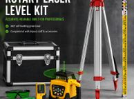 main image for ad 600m Rotary Green Laser Level Kit with Tripod, Detector &amp; 5m Staff