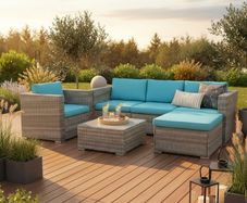 Bora Bora Rattan Garden Sofa Set with Table & Foot