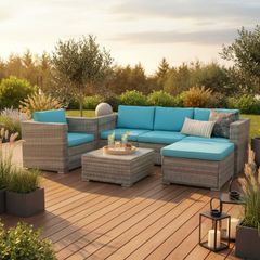 Bora Bora Rattan Garden Sofa Set with Table & Foot