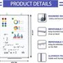 Magnetic Whiteboard, 45x60cm Dry Erase Board Aluminium Frame Wall Mounted White Board with Pen Tray and Accessories, Notices & Reminders Board for Office & Classroom (FREE POSTAGE) Image 2