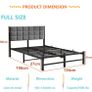 Double Bed Frame Upholstered Bed Frame Double Bed,Black | Upholstered Headboard,Heavy Duty Metal Slats Support,Mattress Base,Under Bed Storage,Easy Assembly,No Box Spring Needed Image 7