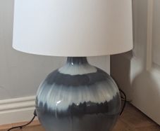 navy and white lamp only used for a few weeks