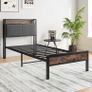 3ft Single Bed Frame with Storage Headboard Image 7
