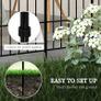 Metal Decorative Outdoor Picket Fence Panels Set of 8, Black Image 5