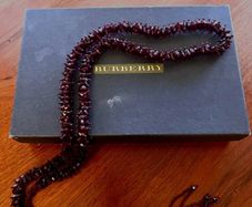 BURBERRY LONDON Burgundy Crystal Neckpiece