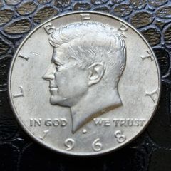 1968 United States "Kennedy Half Dollar" 40% Silver coin