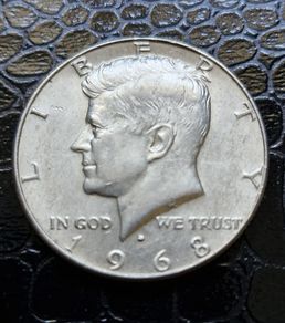 1968 United States "Kennedy Half Dollar" 40% Silver coin