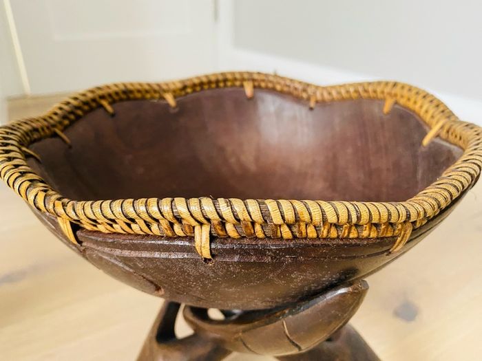 Handmade wooden bowel and stand