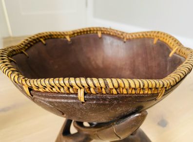 Handmade wooden bowel and stand