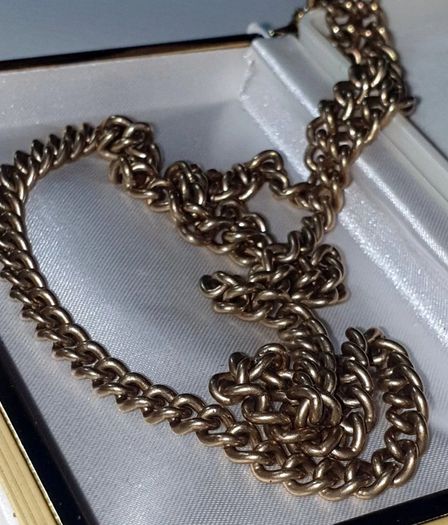 Antique Solid 9ct Yellow Gold Chain - 21" 25g