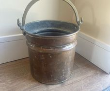 Antique Copper Log Bucket