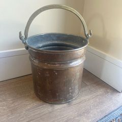 Antique Copper Log Bucket