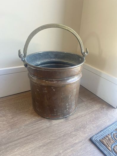 Antique Copper Log Bucket