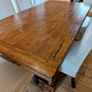Stunning oak refractory-style dining table with 6 chairs Image 3