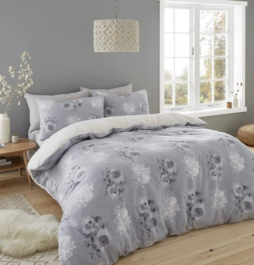 Alpine Fleece Single Duvet Set Grey Multiple Sizes/designs (free Postage)