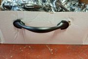1 Black Cupboard Handle 75mm Hole Centre With Screws