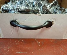 1 Black Cupboard Handle 75mm Hole Centre With Screws