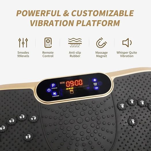 Vibration Plate Exercise Machine, Whole Body Workout Fitness Vibration Plate, Vibration Power Plate with Resistance Bands,Slim Vibration Platform for Home Training & Shaping,99 Levels
