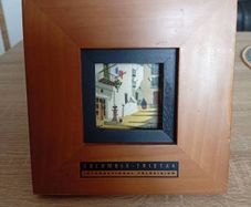 Vintage Columbia TriStar International Television Framed Miniature Art