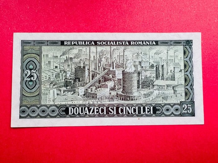 Romania.  25  LEI.  1966  Pick  95a.  A/ Uncirculated )