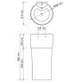 Ceramic Stand Bathroom Sink Basin Faucet/Overflow Hole White Round Image 7