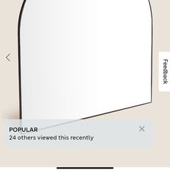 M&S Milan black arch metal mirror