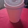 Small Pink Plastic 7inch Fliptop Food Waste Bin Image 2