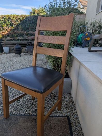 Selling as Set of 4 Solid Oak Dining Chairs