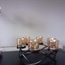 Round wrough iron with 6  thick  glasses for csndles or tea light candles 15 euro         glassas Image 2