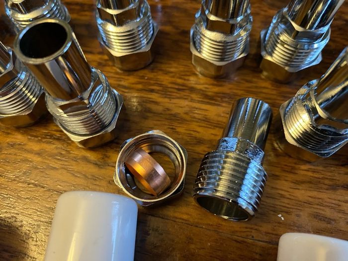 New EPH Radiator 15mm Lock shield Valves & Fittings