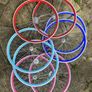 Pink Bicycle Wheelset - Fixie/Singlespeed/FixedGear/Track Bike (FlipFlop Rear Hub) Sealed Bearings - Massive Discount Sale due to Cosmetic Flaws - Pink Rims with Silver Spokes and Hubs Image 10