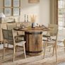 Round Dining Table, 100 cm Kitchen Table with Fence Wooden Base (Table Only) Image 5