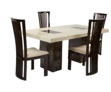 Dining marble table effect + 6 chairs