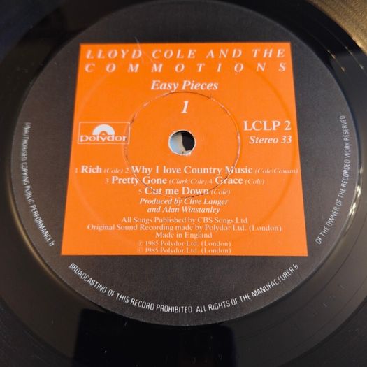 Lloyd Cole and the Commotions- Easy Pieces Irish pressing