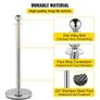 Silver or Gold Crowd Control Barrier Set  4 Posts with 2 Red Velvet Ropes Image 5