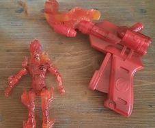 2005 Marvel Fantastic Four Human Torch Figure With Rotating Gun ToyBiz /Marvel