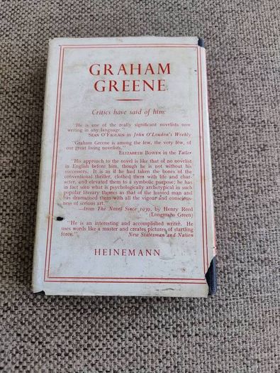 Graham Greene The Ministry of Fear 1950 hardback with dustcover in good condition with some signs of wear on the dustcover see photos FREE STANDARD POSTAGE INCLUDED