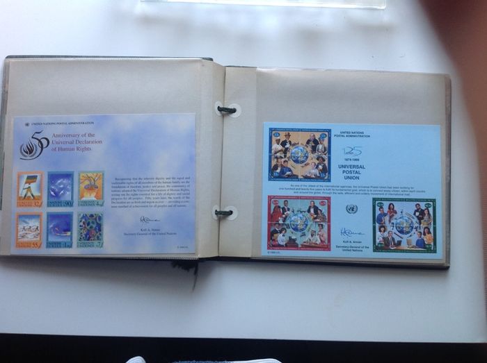 Stamps , UN souvenir card collection