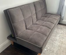SOFA BED, double.  Like new. Dark brown velvet.  Open to offers