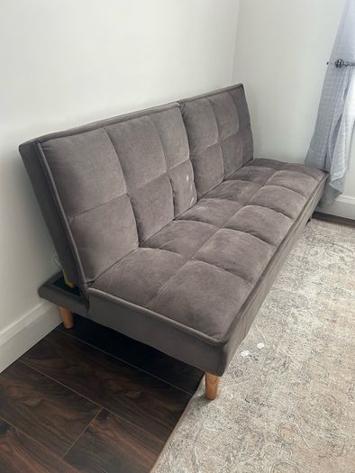 SOFA BED, double.  Like new. Dark brown velvet.  Open to offers