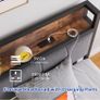 Single LED Lights,Metal Upholstered Platform Bed Frame with Charging Station Image 7
