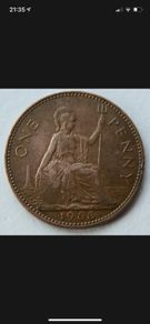Elizabeth Ii 1966  One Penny Coin