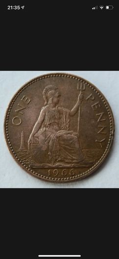 Elizabeth Ii 1966  One Penny Coin