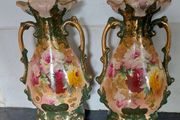 Beautiful pair of antique mantel vases